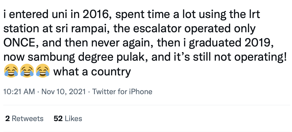 A lrt escalator in kl has been fixing for 5 years and... It's still not fixed yet(5)
