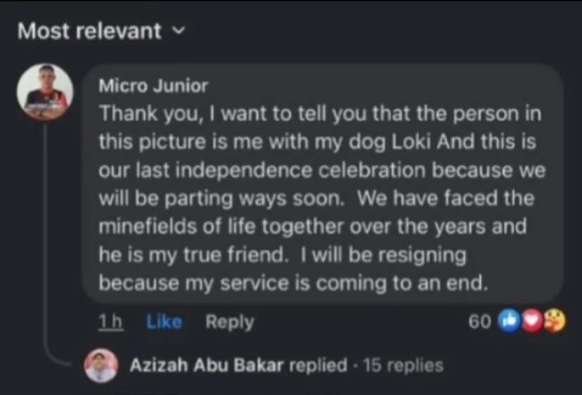 Netizens saddened over loki's last moments with its owner during national day celebration