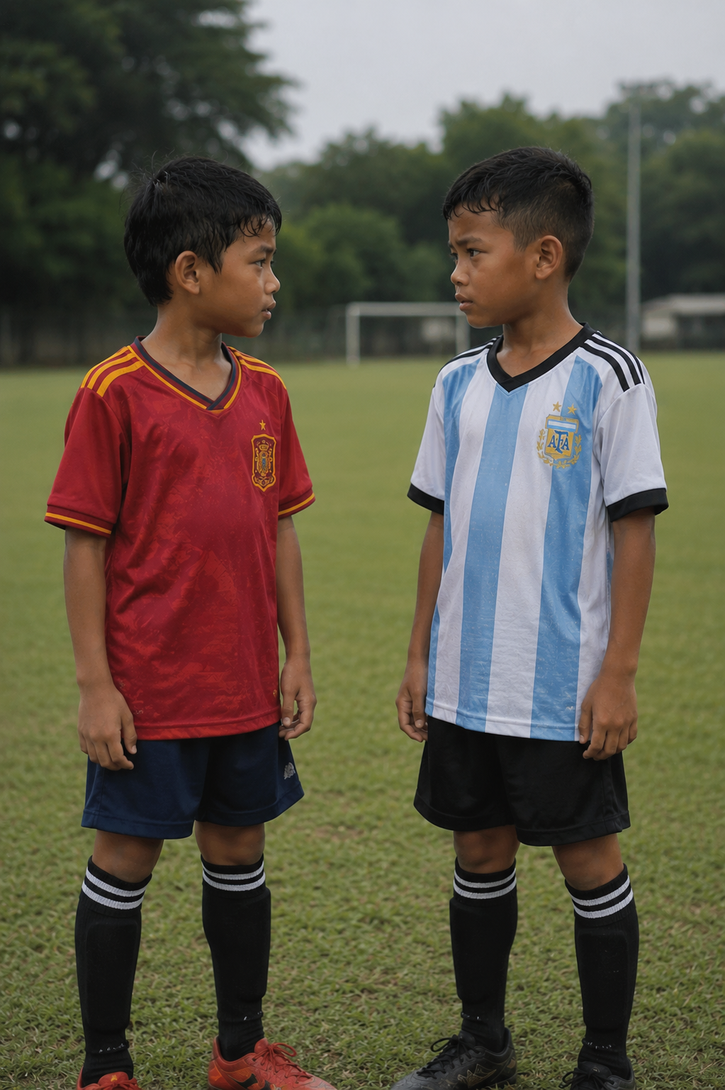 AI image of kids in football jerseys