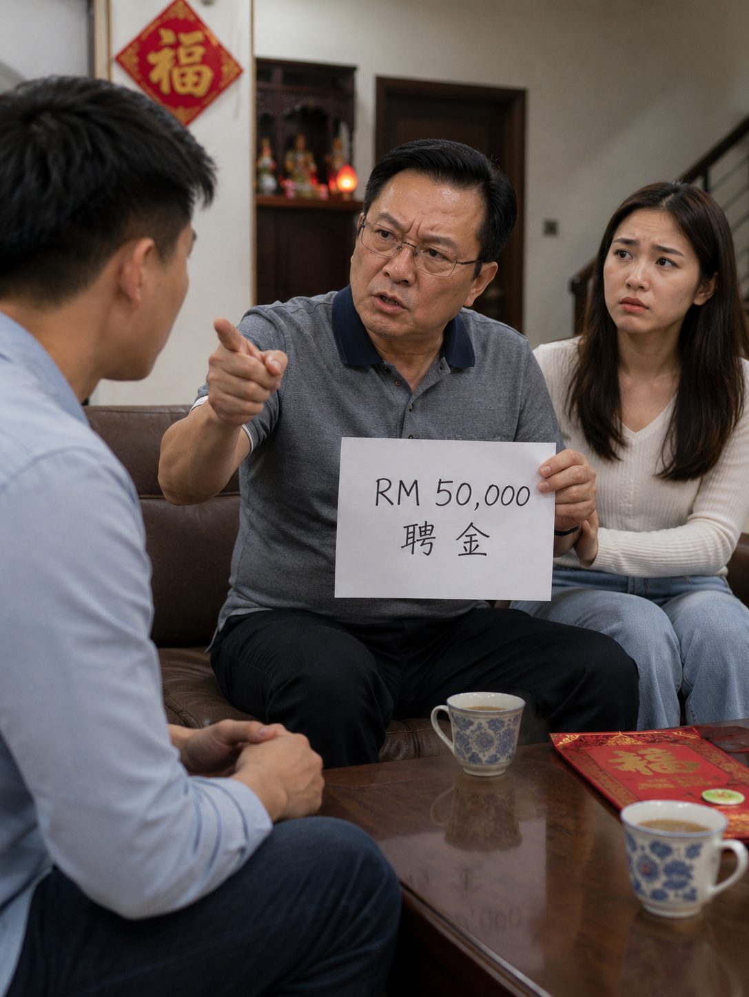 AI image of man asking for bride price