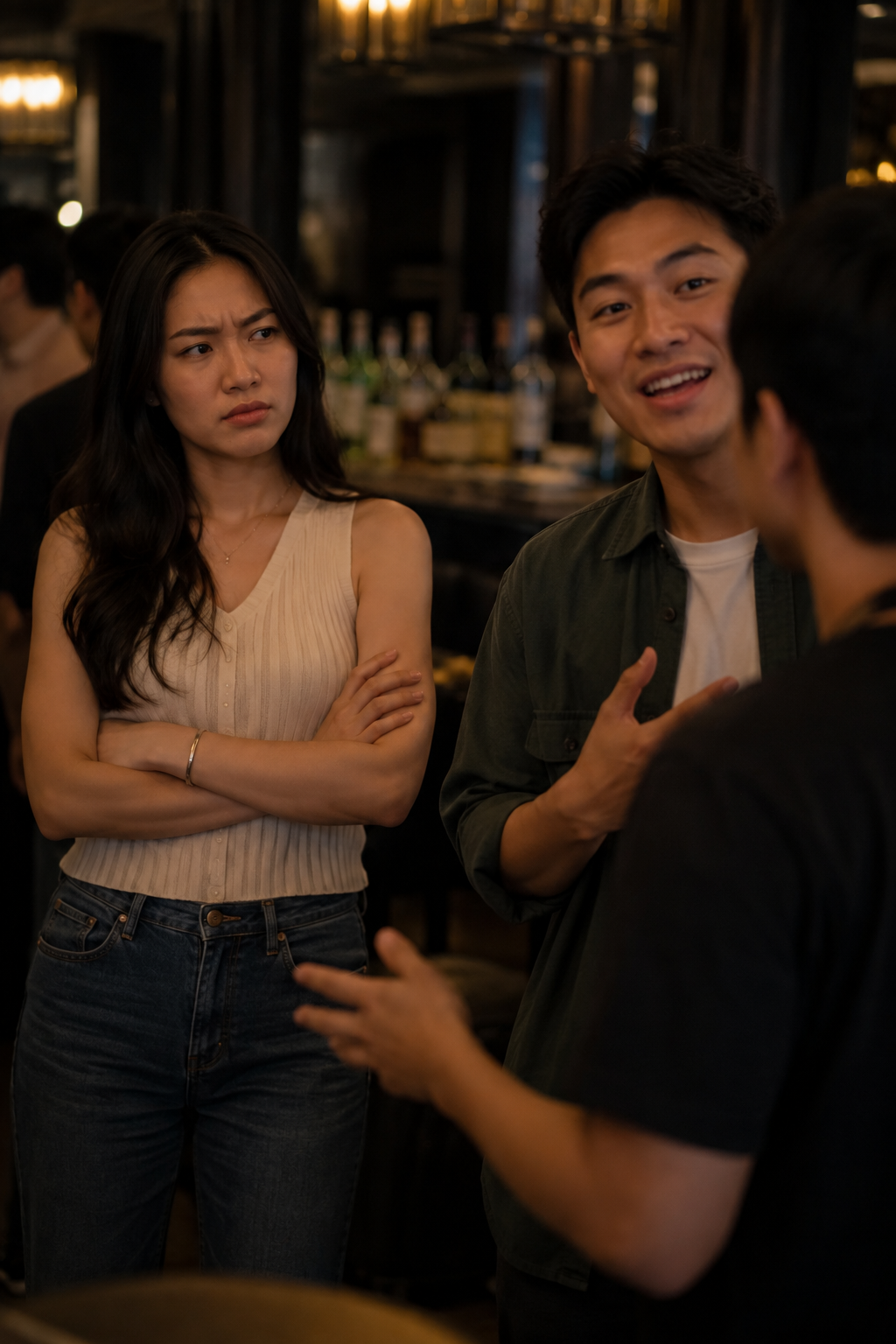 AI image of man telling friend he's single