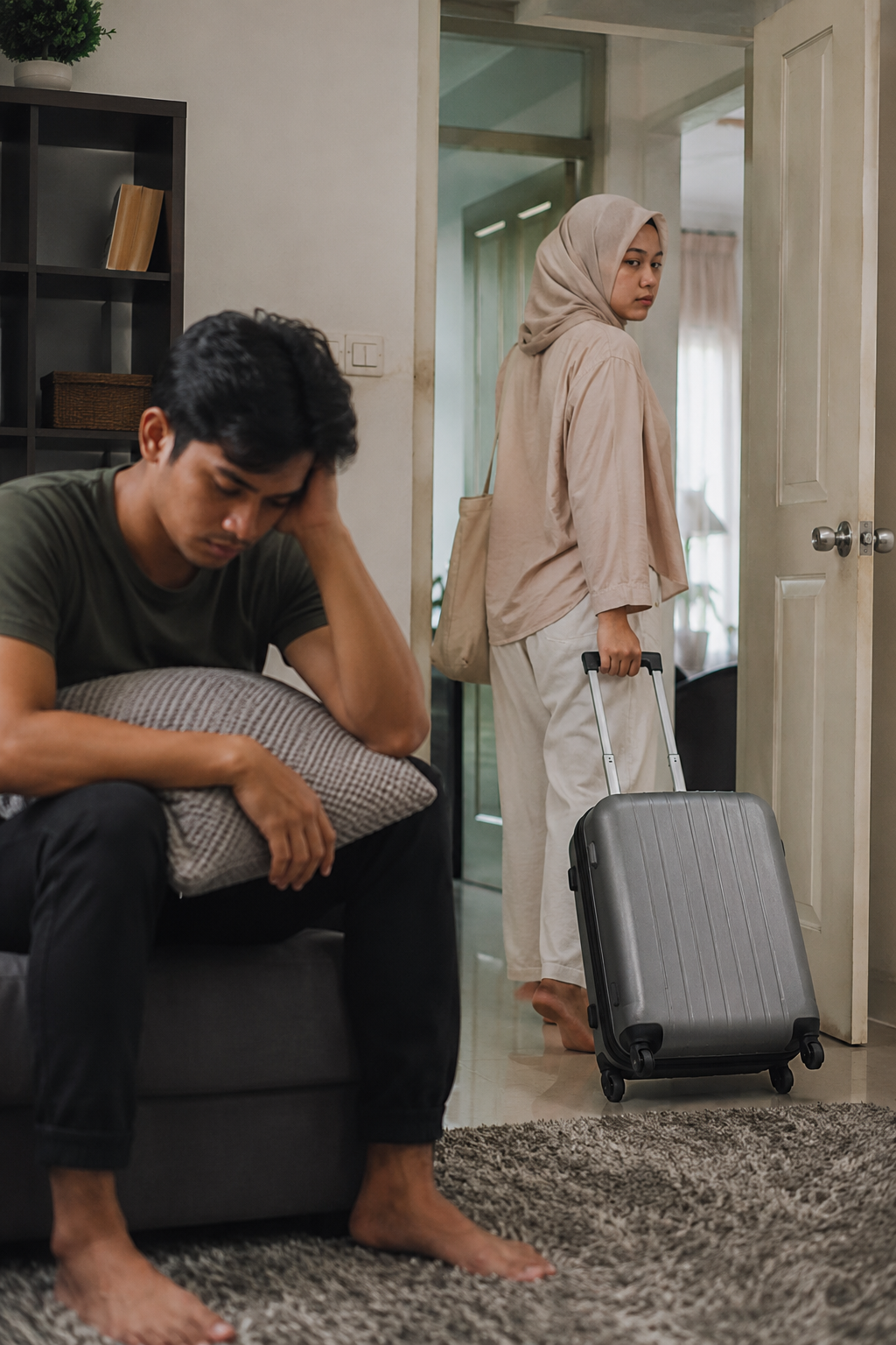 AI image of woman ditching BF