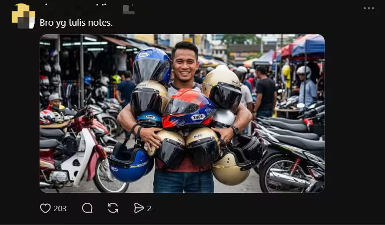 'Just One Night, Bro': M'sian Stunned By Note Left By Person Who 'Borrowed' Helmet comment 3