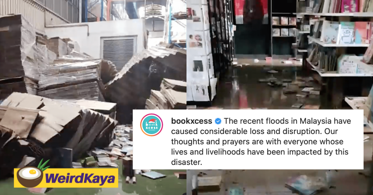 Bookxcess warehouse in shah alam affected by flood, thousands of books destroyed | weirdkaya