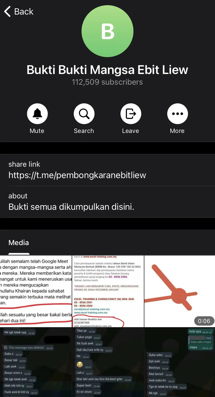 Screenshot of 'bukti bukti mangsa ebit lew'.