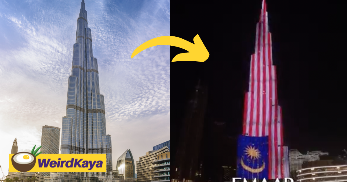 163-storey burj khalifa displays the jalur gemilang to celebrate malaysia's national day | weirdkaya