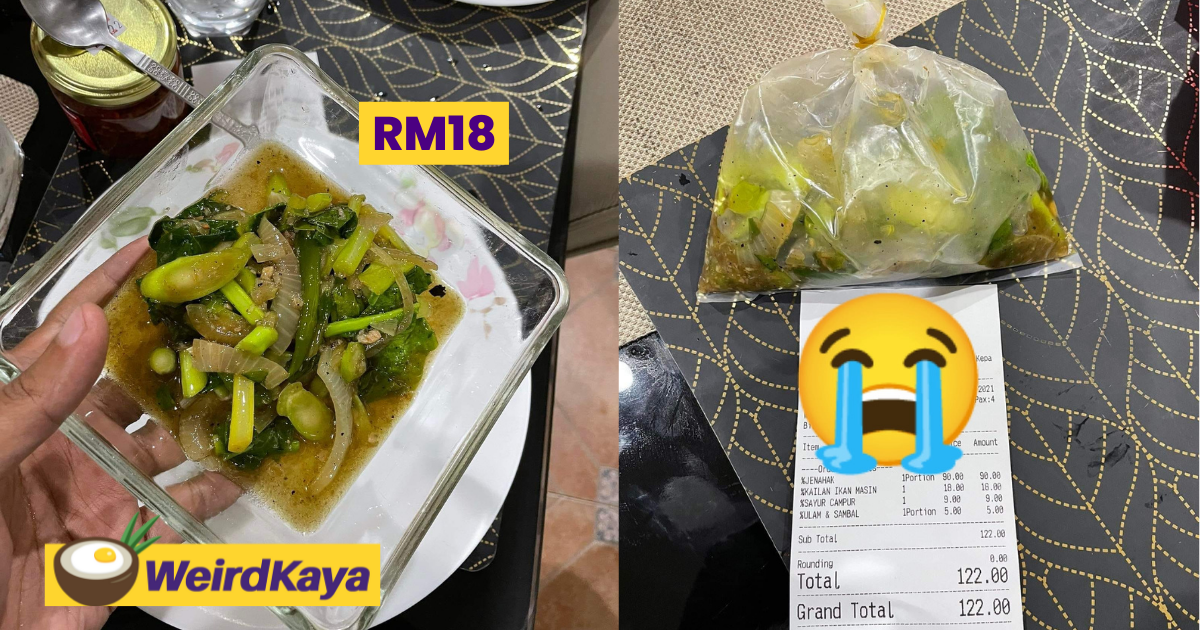 Complaints over small veggie dish costing RM 18 caught KPDNHEP's attention