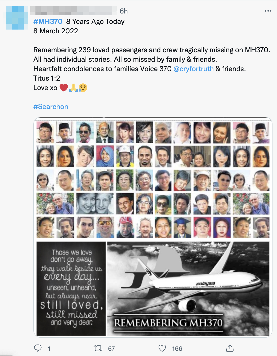 Lest we forget: in remembrance of #mh370 8 years on | weirdkaya