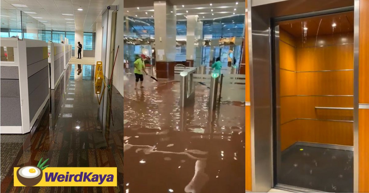 Klcc tower office building transformed into mini pool thanks to monday's flash flood | weirdkaya