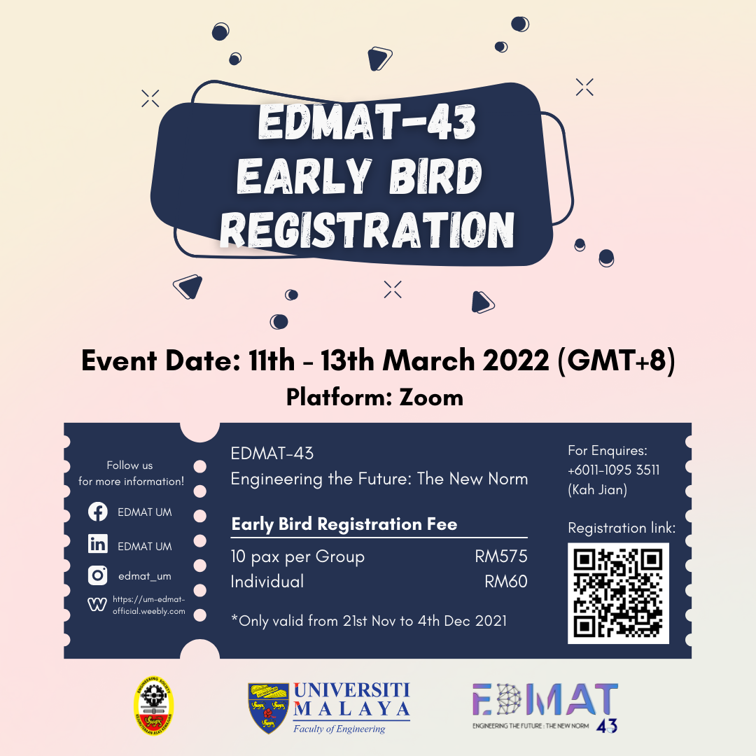 Edmat-43 early bird registration