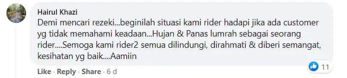 Comment from another foodpanda rider.
