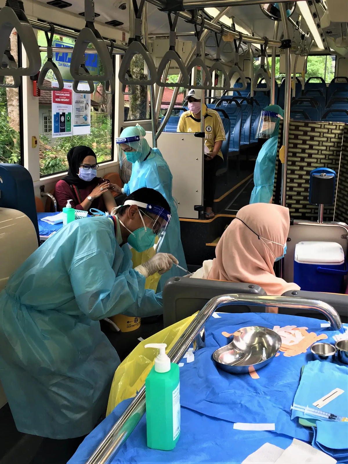 Two mrt feeder buses converted into covid-19 orang asli mobile vaccination stations | weirdkaya