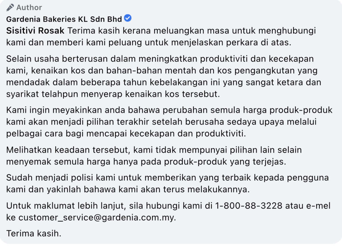 [updated] 53 gardenia products will see another price hike starting 1 september 2022 | weirdkaya