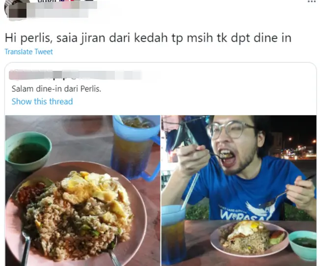 Perlis folks flex their dine-in photos online following the state's transition to phase 3 | weirdkaya