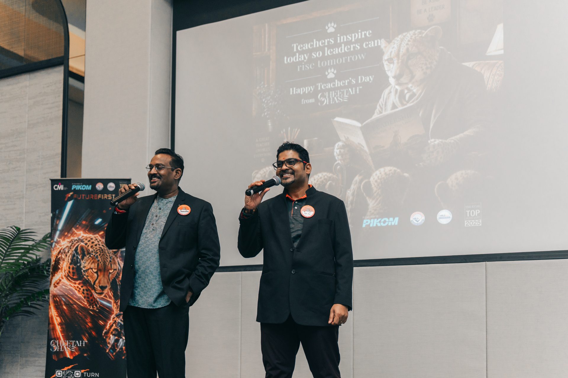 Image 1 - Co-founders Dr Chanthiran Veerasamy (left) and Shankar Nagalingam at the Cheetah Chase leadership development programme.