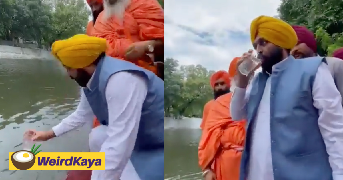 Indian minister drinks 'holy water' from polluted river to prove its cleanliness, sent to hospital after￼ | weirdkaya
