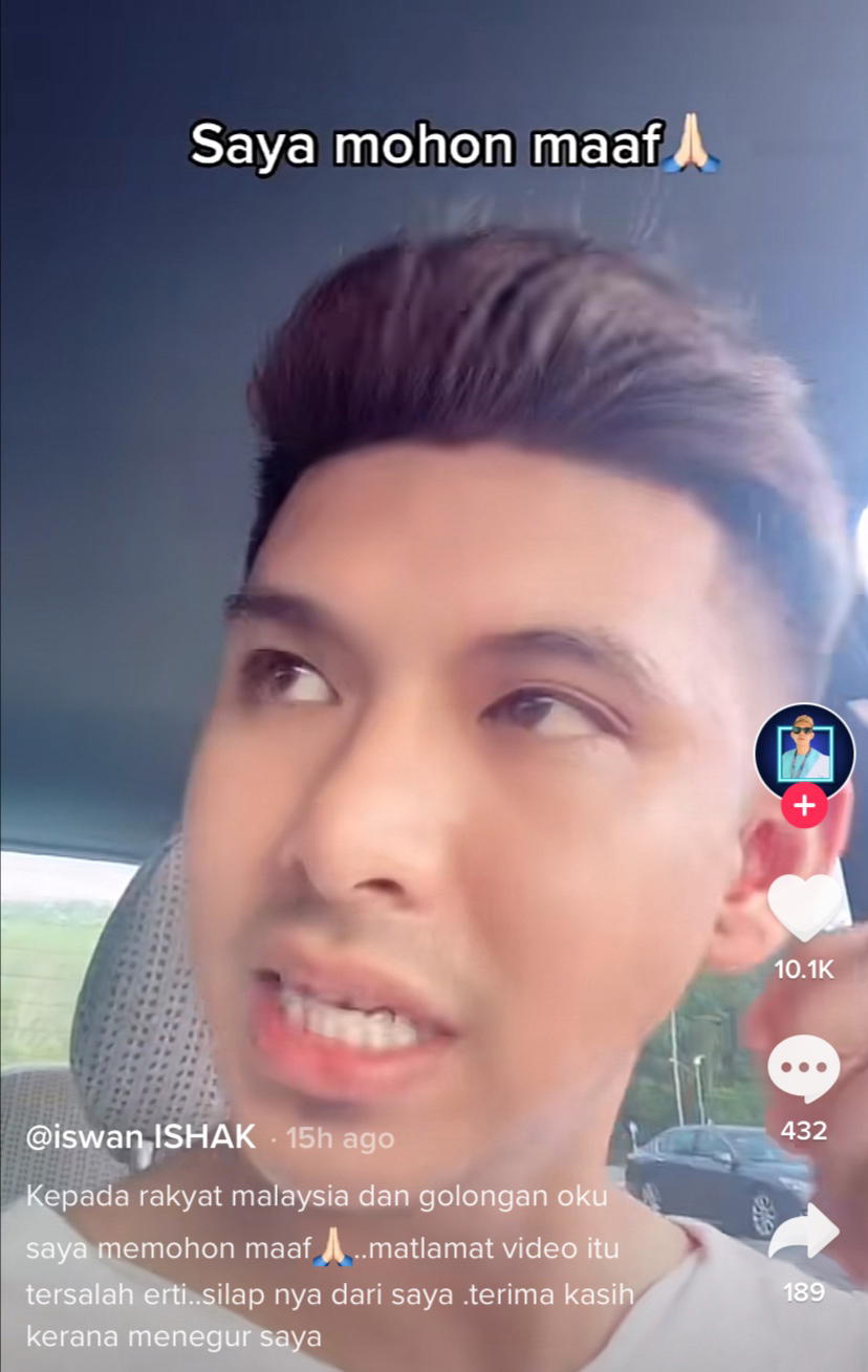 Iswan clarifies his tiktok oku video