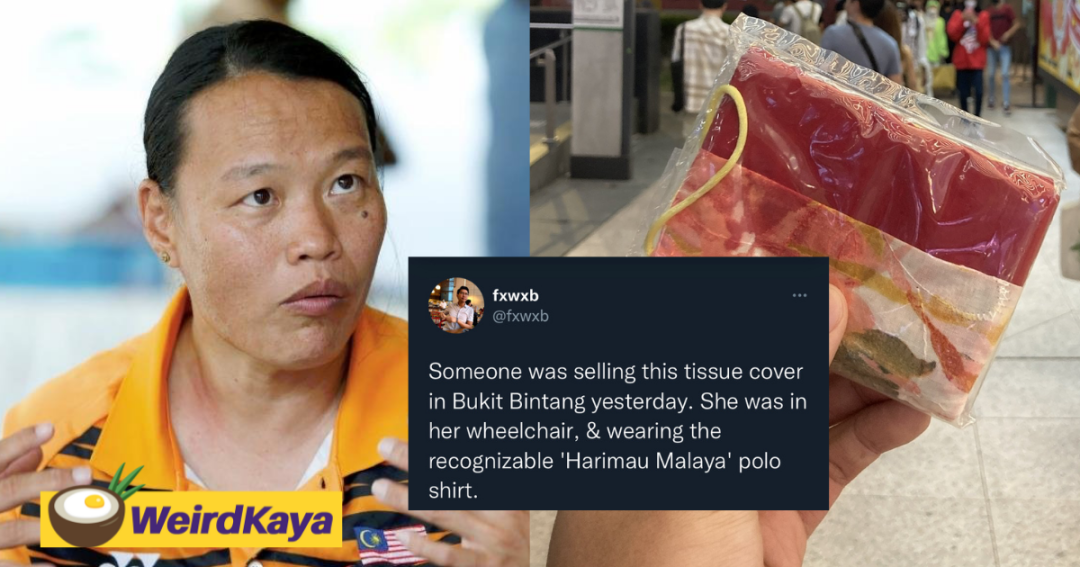 Koh Lee Peng former athelete selling tissue paper