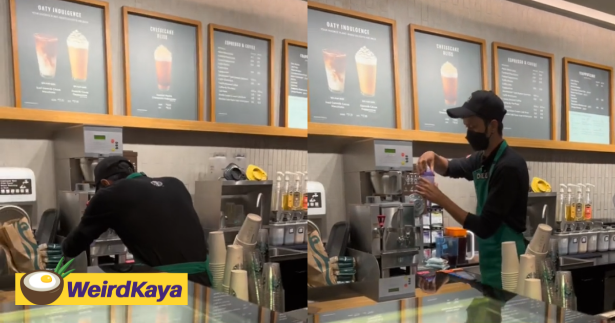 [video] m’sian barista praised for going the extra mile by washing & filling milk bottle with water | weirdkaya