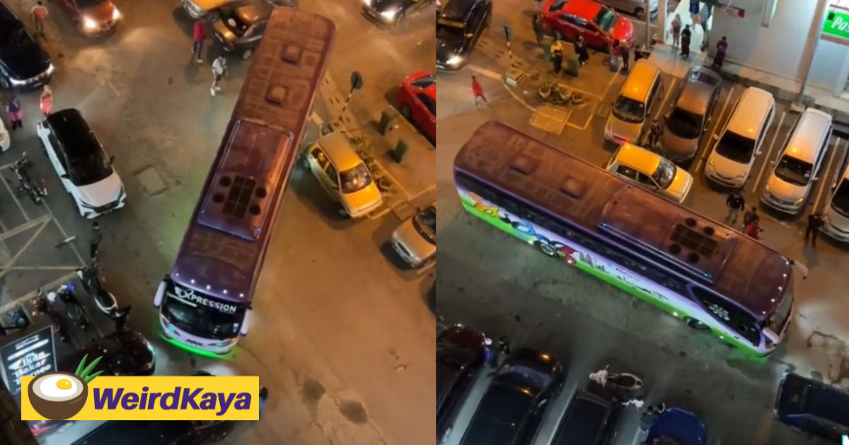 M'sians watch excitedly as bus driver skillfully 'frees' vehicle from narrow intersection in cameron highlands | weirdkaya