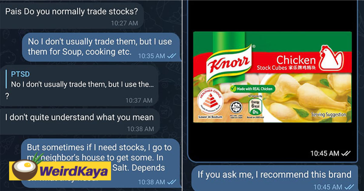 S'porean man trolls scammer by claiming he's into stocks, but the soup kind | weirdkaya
