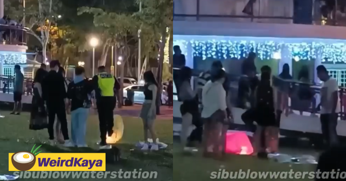 Pdrm officer tramples on kongming lantern to stop it from flying during mid-autumn festival | weirdkaya