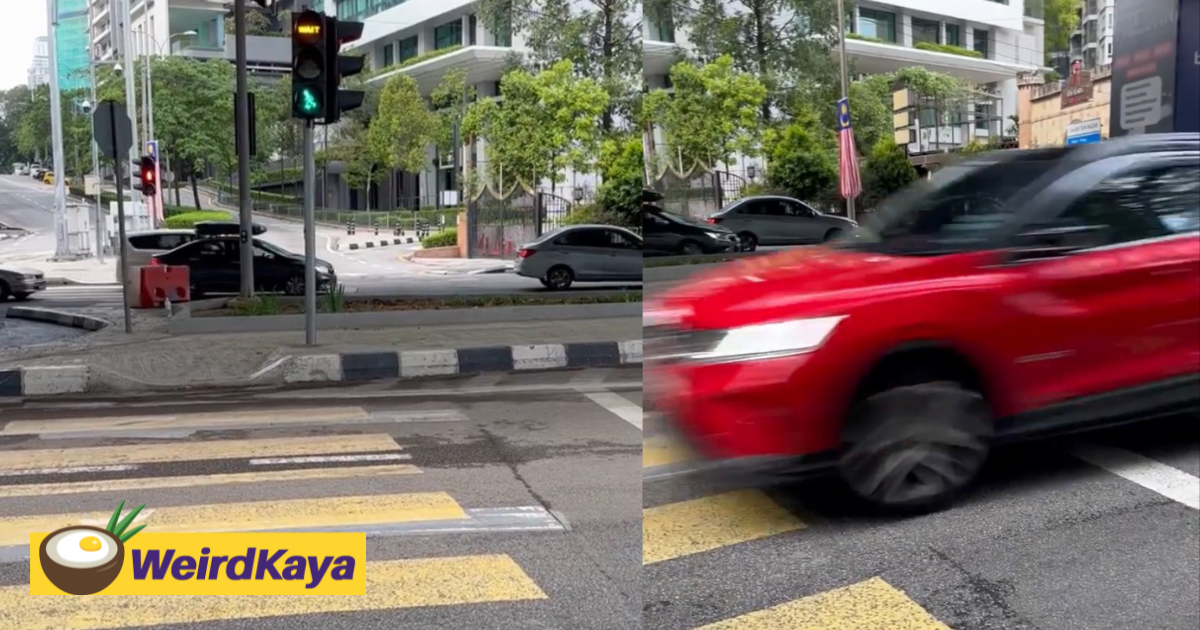 “the light’s red! ”- m’sian infuriated by cars refusing to stop at pedestrian crossing near klcc | weirdkaya