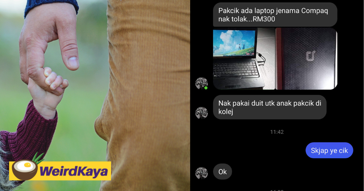 M'sian father sells laptop for rm300 to save up for child's college tuition fee | weirdkaya