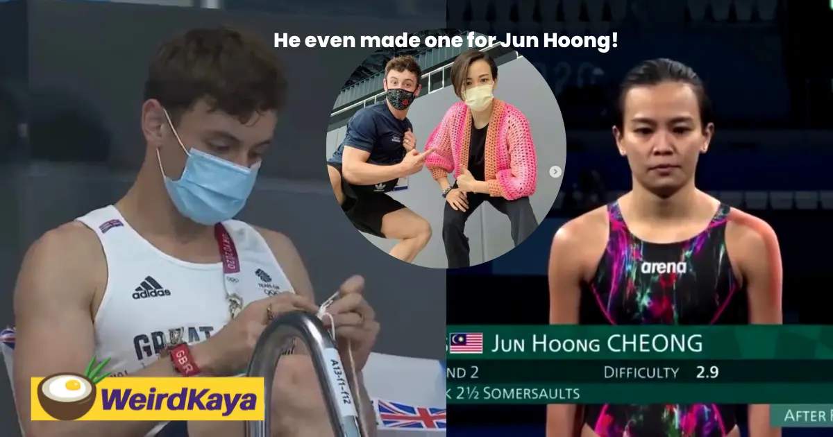Netizens catch tom daley knitting (again) during the women's 10m platform event | weirdkaya
