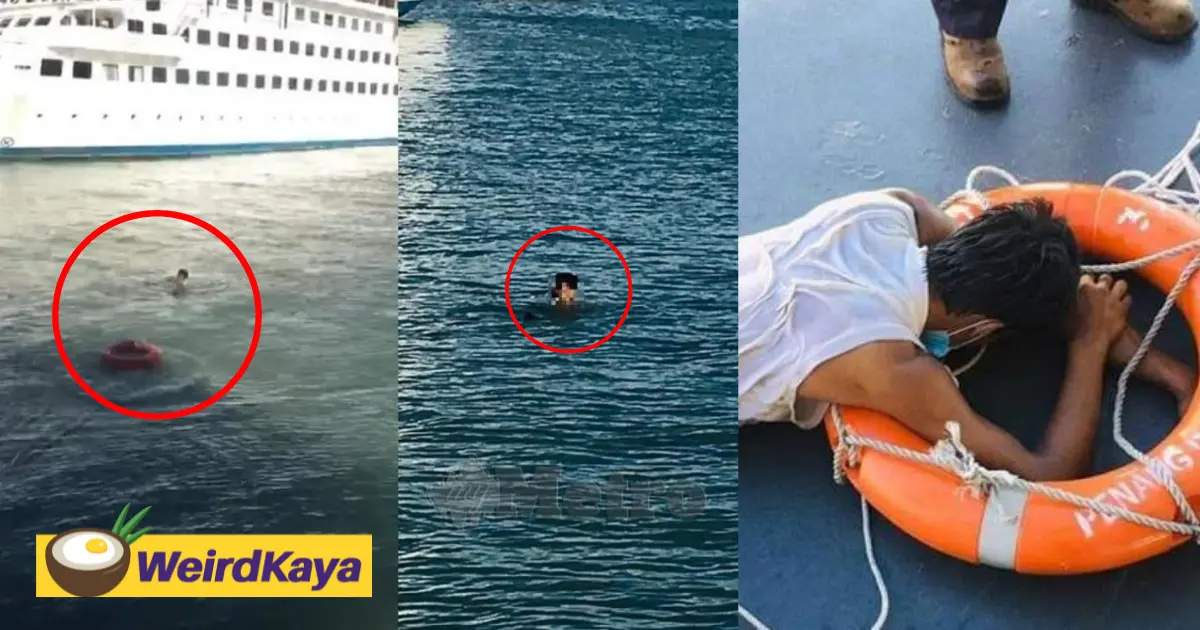 Man attempts to meet his friend by swimming across the penang strait | weirdkaya