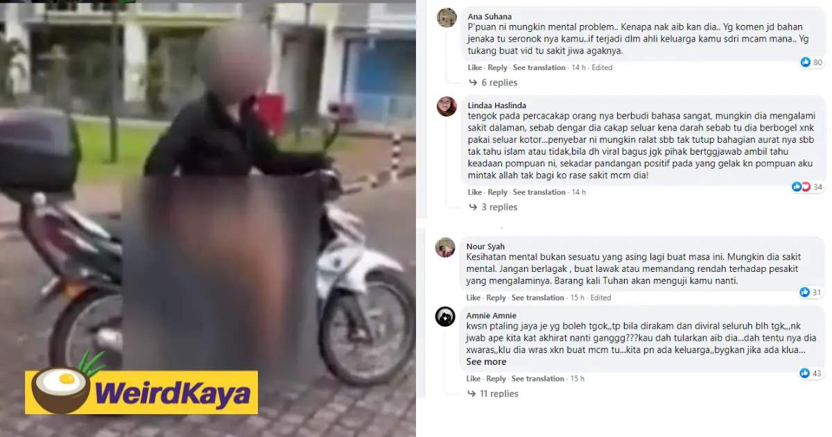 Netizens show sympathy to woman caught riding the streets without pants | weirdkaya