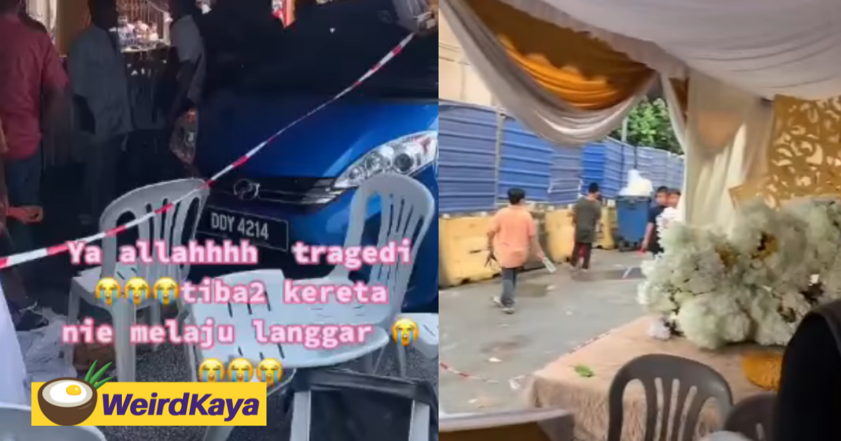 Driver believed to be drunk crashes car into wedding tent | weirdkaya