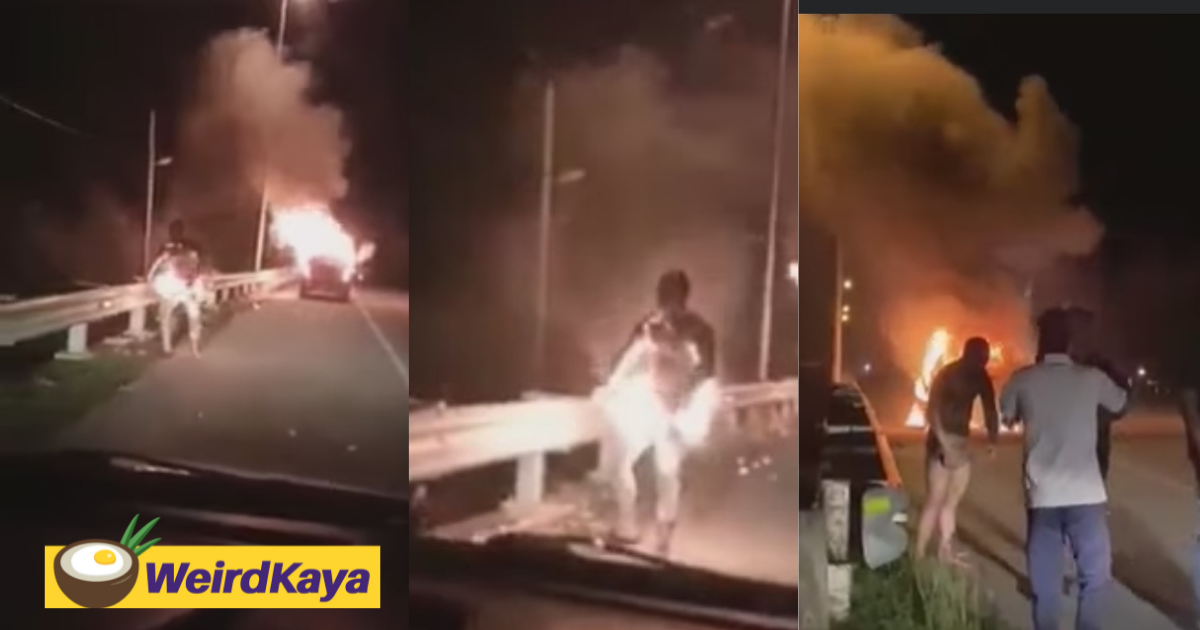 [video] driver suffers burns to 96% of his body after his perodua alza bursts into flames | weirdkaya