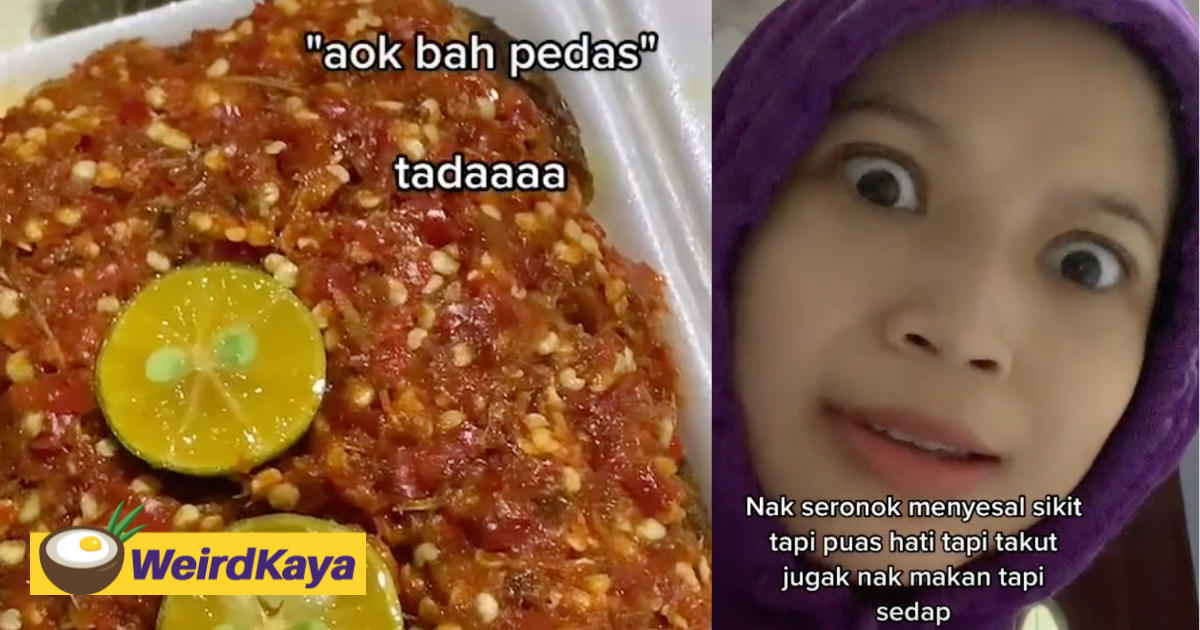 [video] woman requests for extra sambal, gets her meal 'flooded' in it | weirdkaya