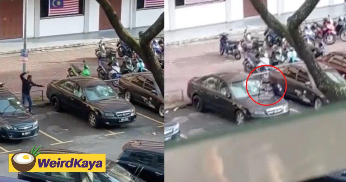 M'sian man tears off wiper of double parked car outside apartment out of rage | weirdkaya