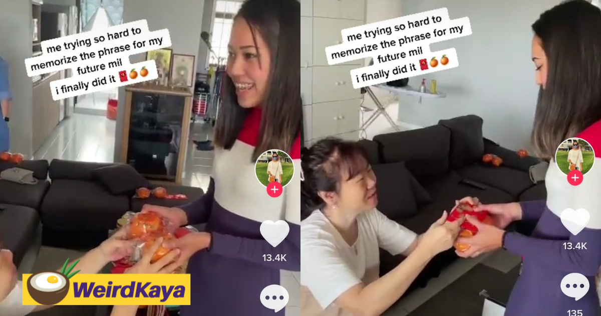 Malay lady goes viral for memorising cny greetings to impress her chinese bf's mother | weirdkaya
