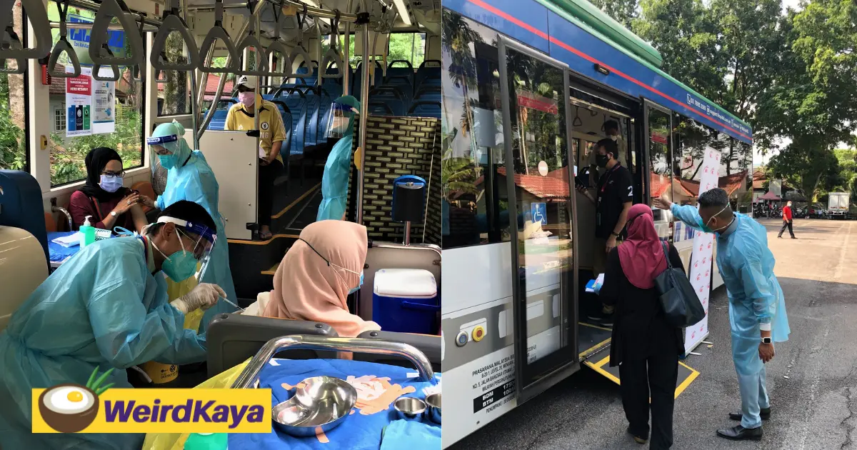 Two mrt feeder buses converted into covid-19 orang asli mobile vaccination stations | weirdkaya