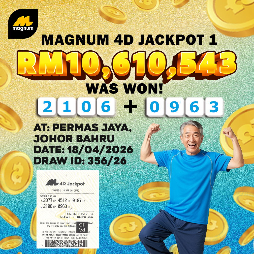 Magnum 4D RM10.6mil Jackpot Winner poster