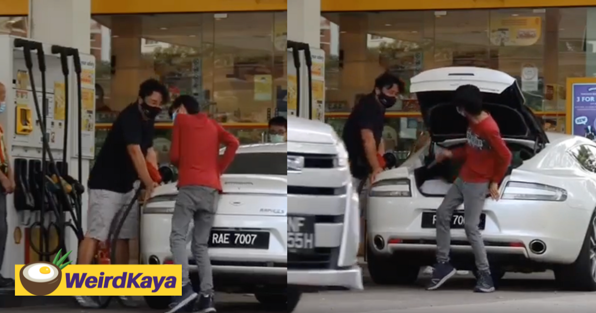M'sian shakes his car at sg petrol station to impersonate s'porean pump refuel tactics | weirdkaya