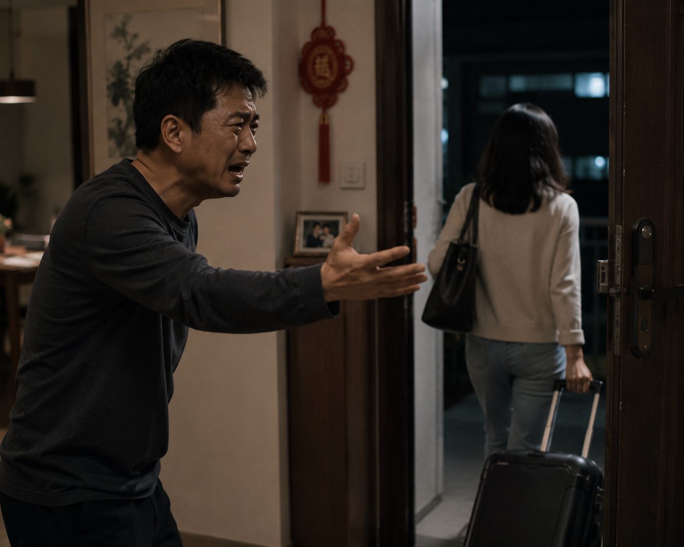 Man upset after wife leaves the house