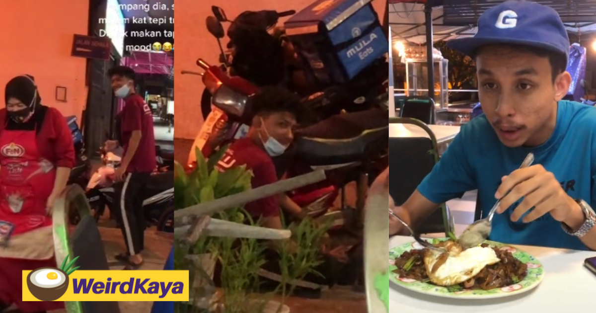 Man who is partially vaxxed sits outside food stall while watching his friends dine-in | weirdkaya