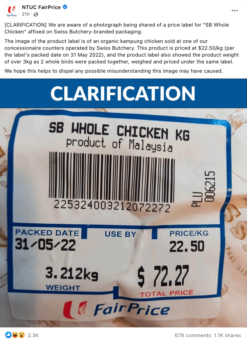 M'sian kampung chicken is now being sold for rm72 per kg in sg | weirdkaya