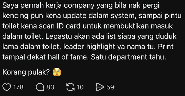 M’sian Claims Ex-Company Made Staff Scan ID Card, Shamed Them Publicly If They Used The Toilet For Too Long