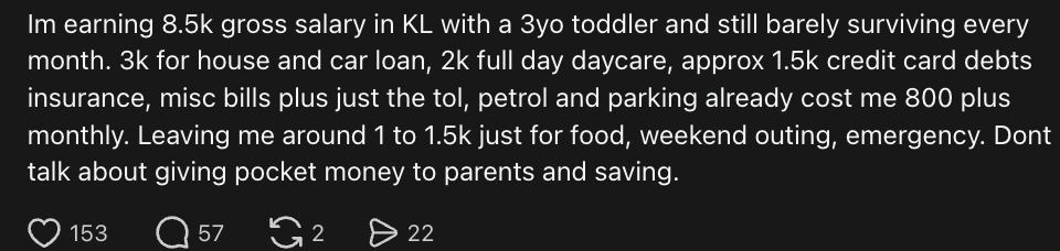M’sian Earning RM8.5K Gross In KL Says She's Barely Surviving After Loans, Daycare & Daily Expenses