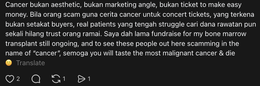 M'sian Netizens Call Out Scammers For Allegedly Faking Cancer To Sell The Weeknd Concert Tickets
