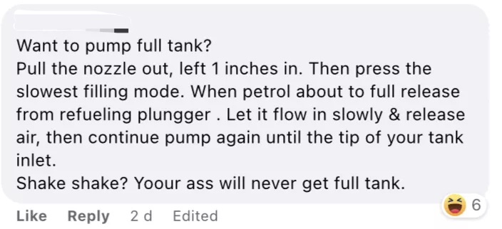 M'sian shakes his car at sg petrol station to impersonate s'porean pump refuel tactics comment 03