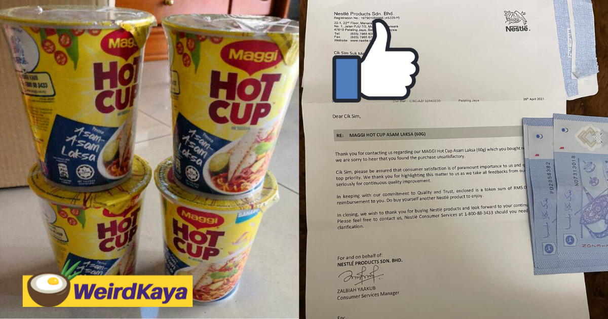 M'sian emails nestlé over 'veggie pack'-less maggi cup, gets an apology letter and rm5 in return | weirdkaya