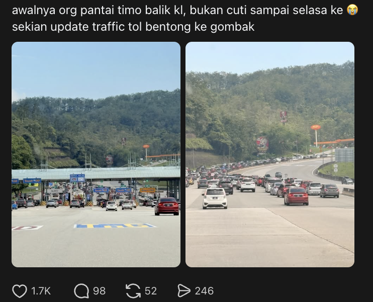 M’sians Tried To Beat Long Weekend Jam By Returning Early, Ended Up Stuck In Traffic Anyway
