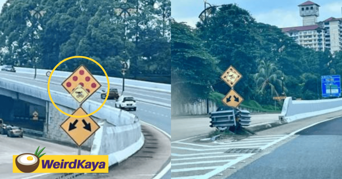 Netizen sticks 'basikal lajak' logo near infamous accident scene, gets removed immediately by authorities | weirdkaya