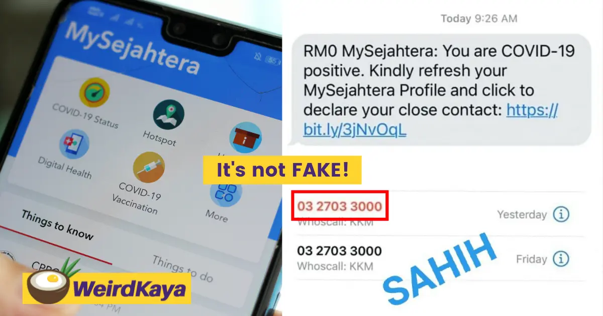 Not a scam! Moh urges the public to not ignore calls or messages from the number 03-2703 3000 | weirdkaya
